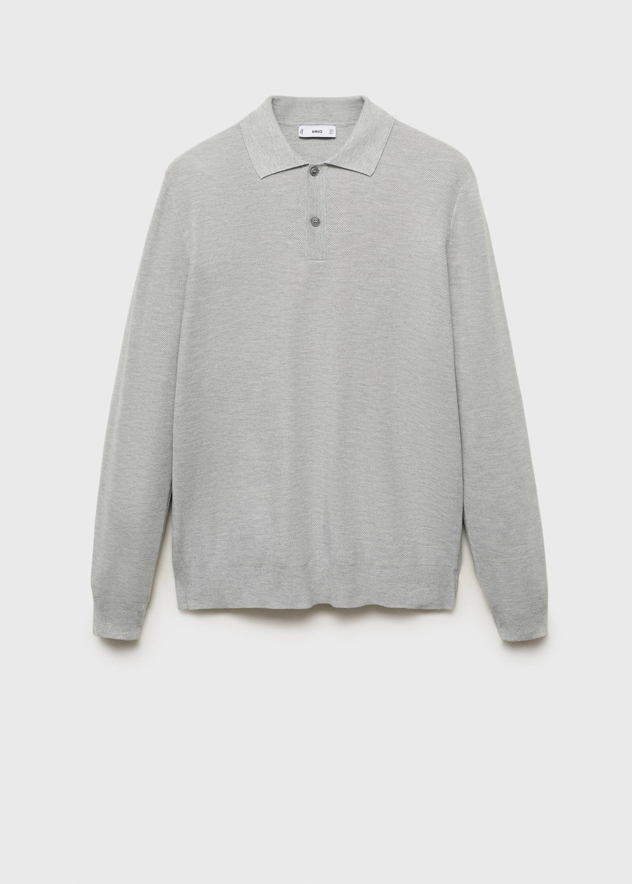 Micro-structured cotton polo shirt - Article without model