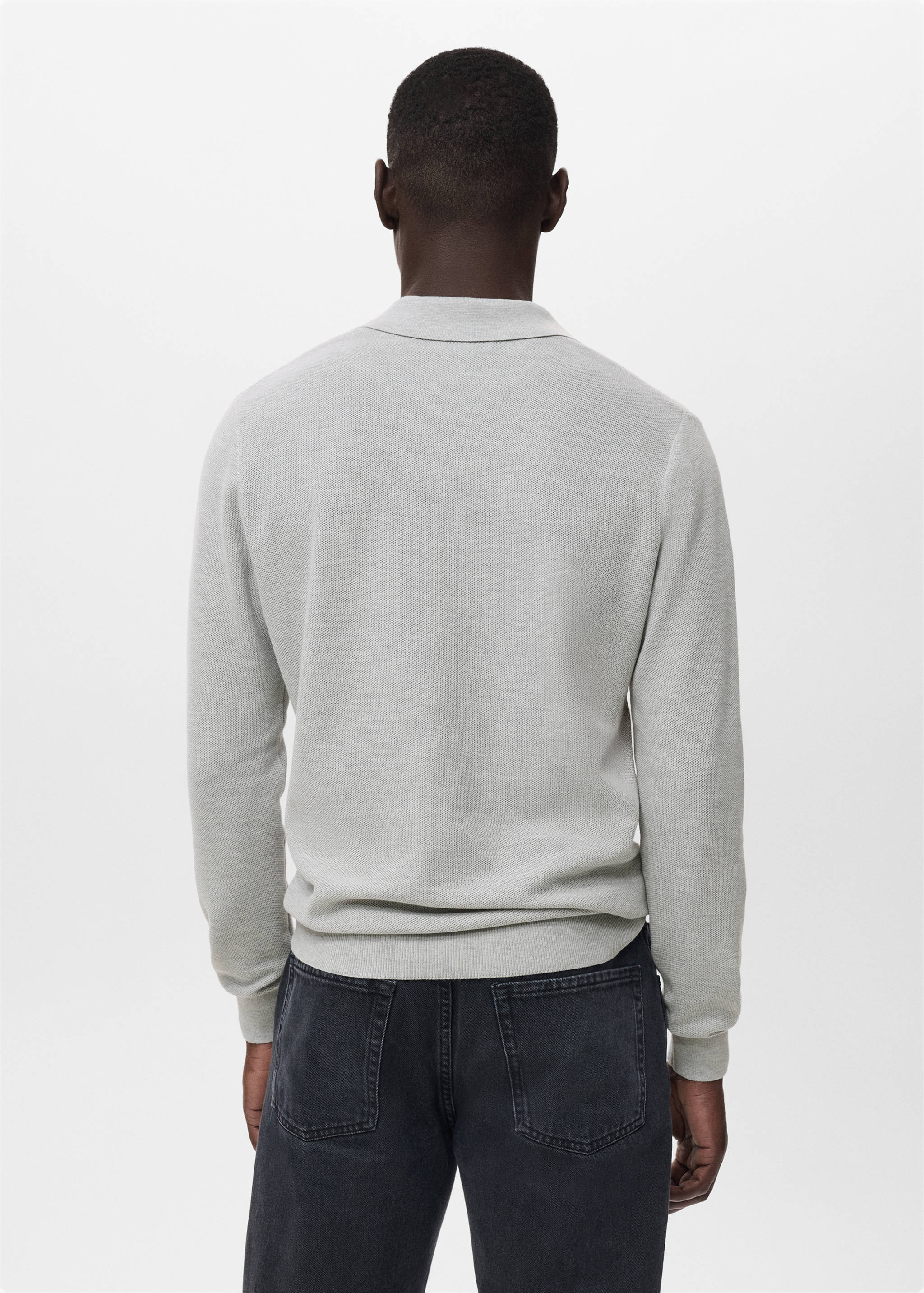 Micro-structured cotton polo shirt - Reverse of the article