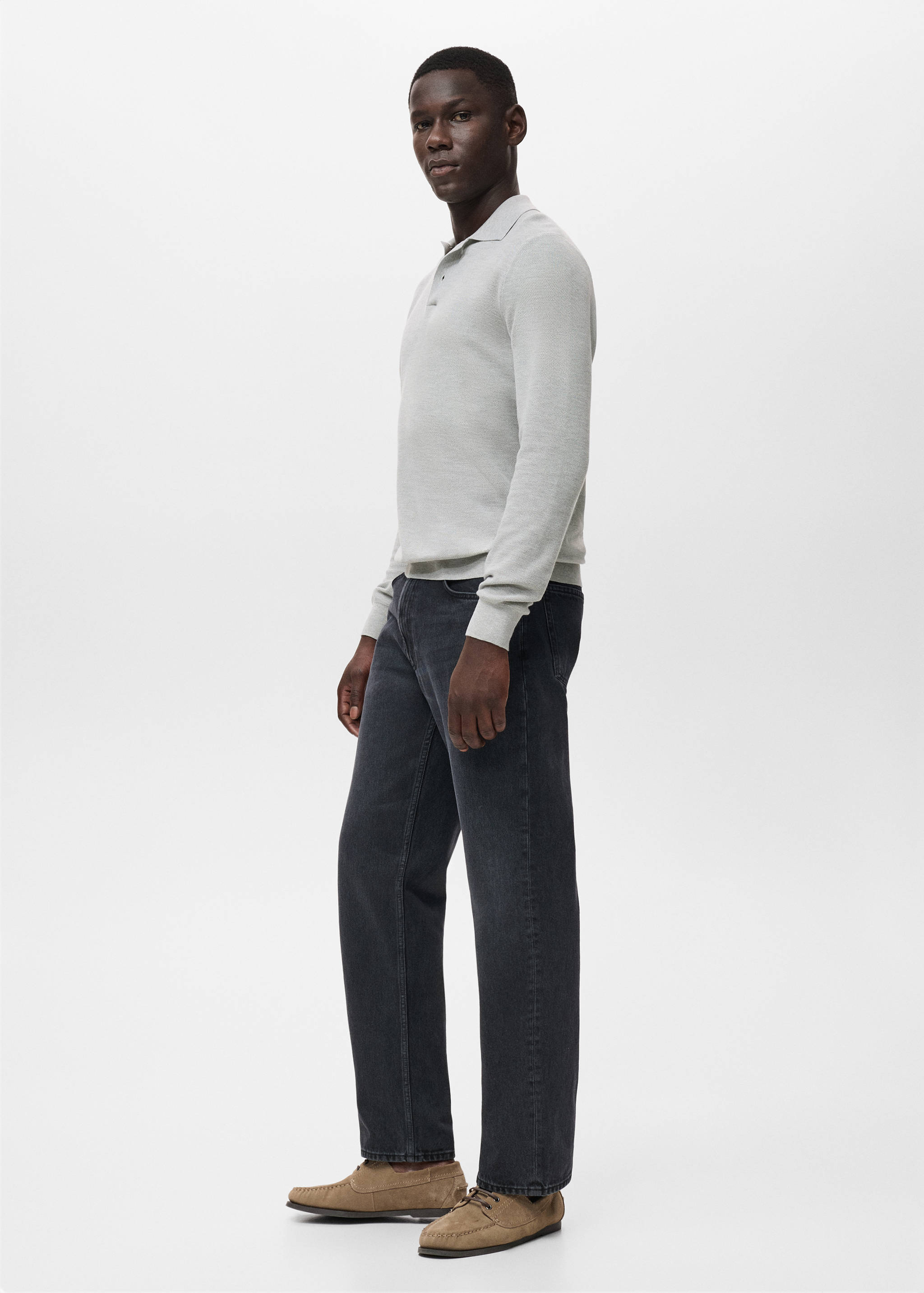 Micro-structured cotton polo shirt - Details of the article 2