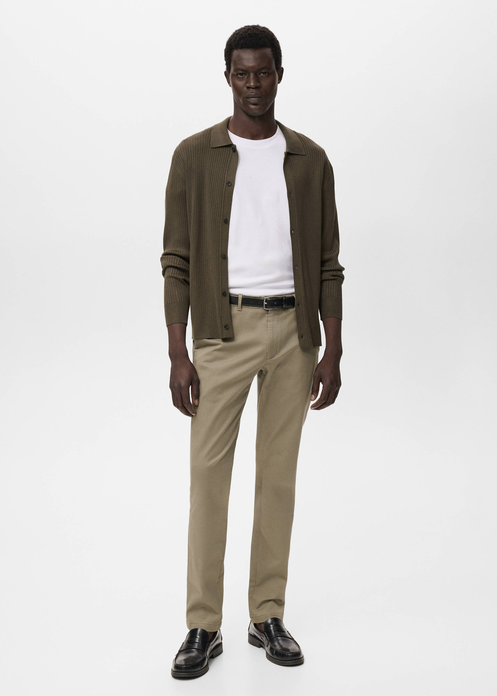 Ribbed knit cardigan - General plane