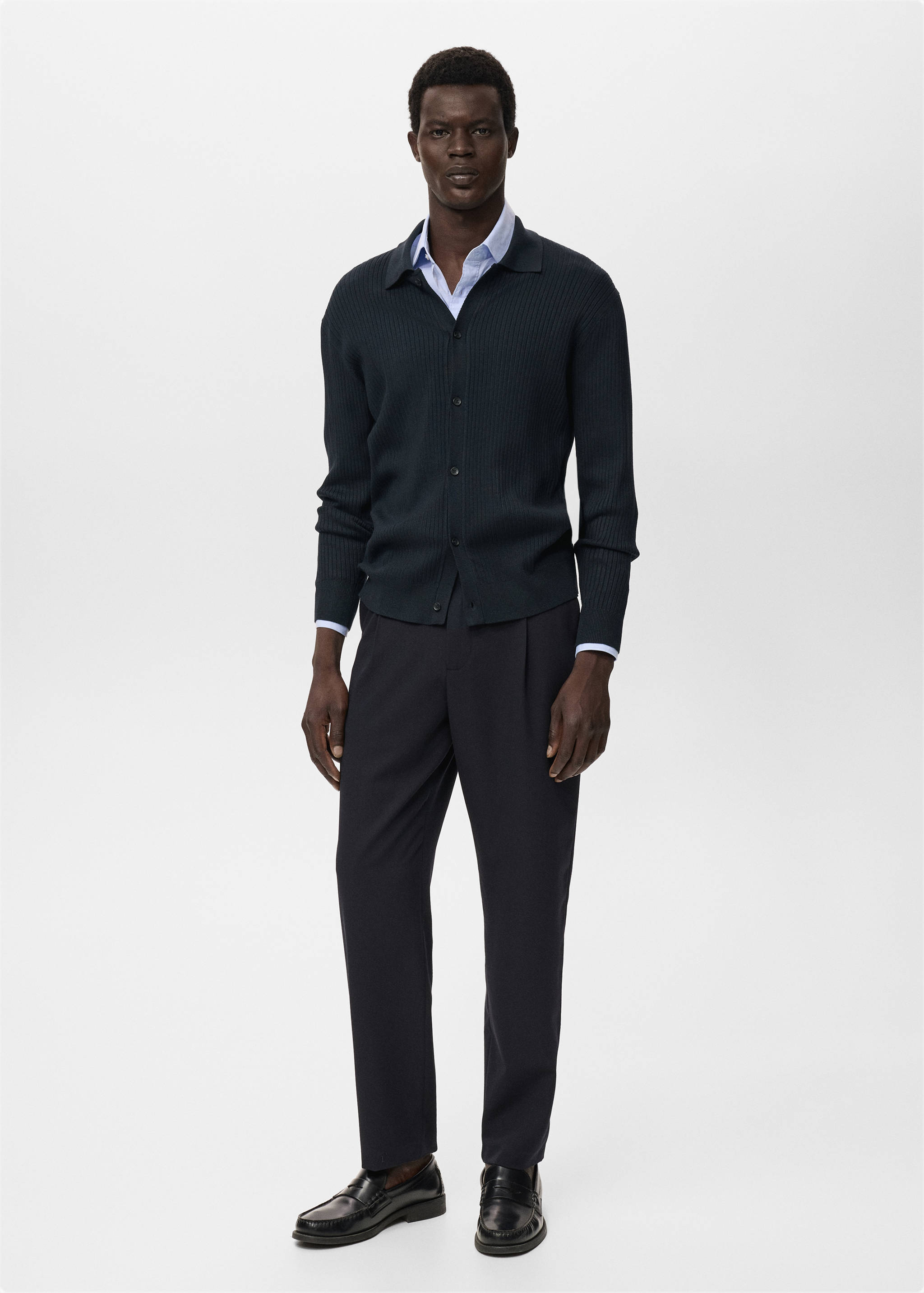 Ribbed knit cardigan - General plane