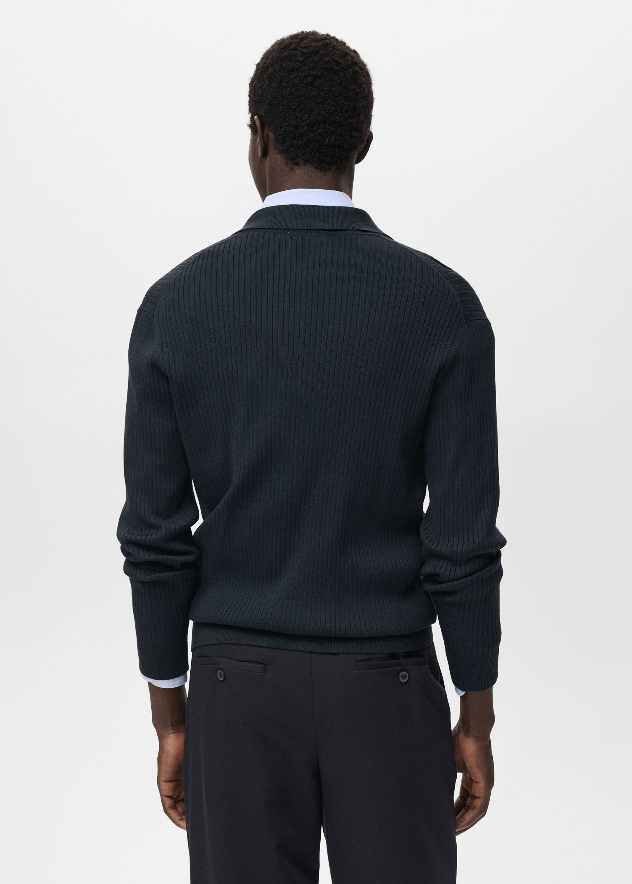 Ribbed knit cardigan - Reverse of the article