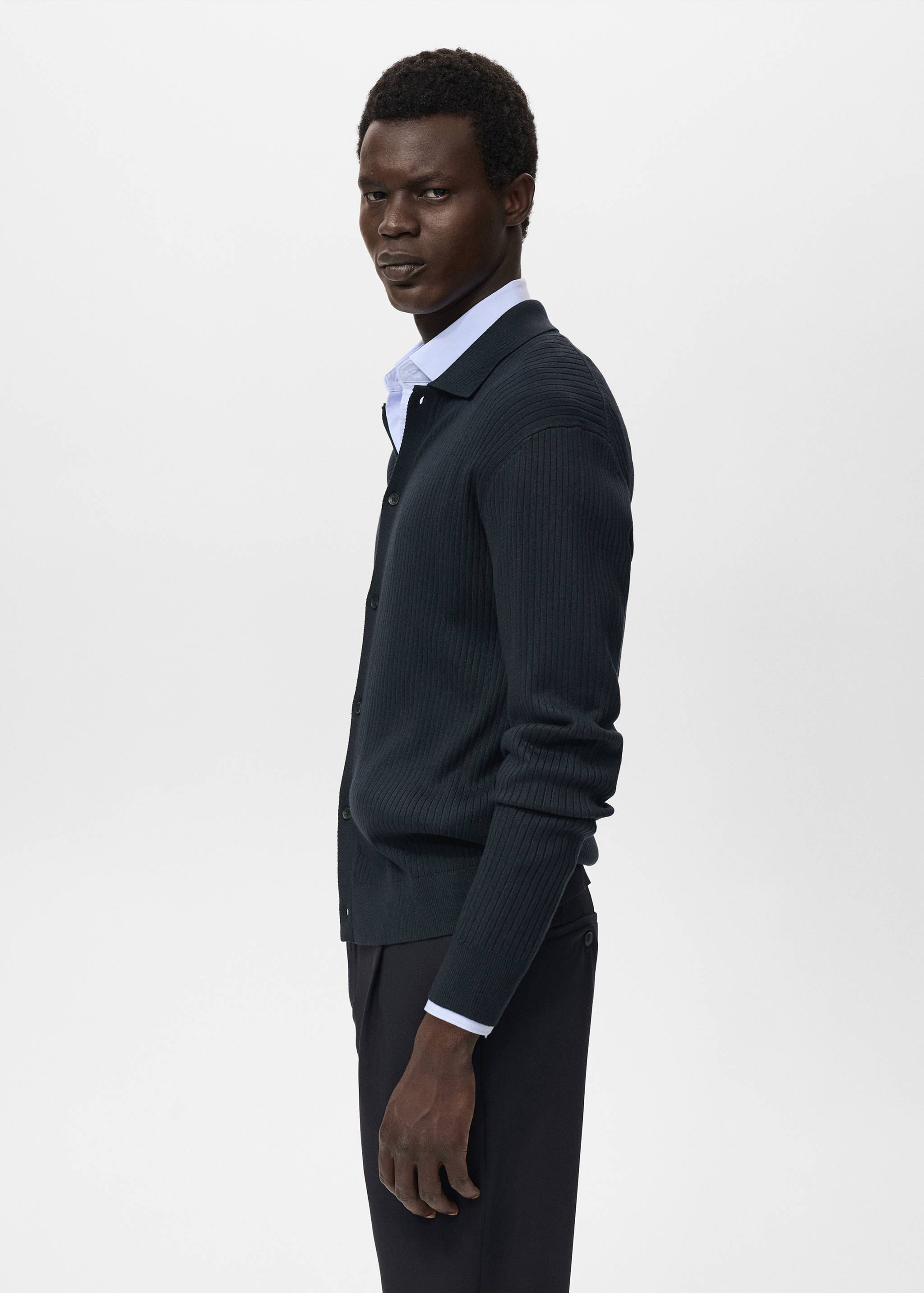 Ribbed knit cardigan - Details of the article 2