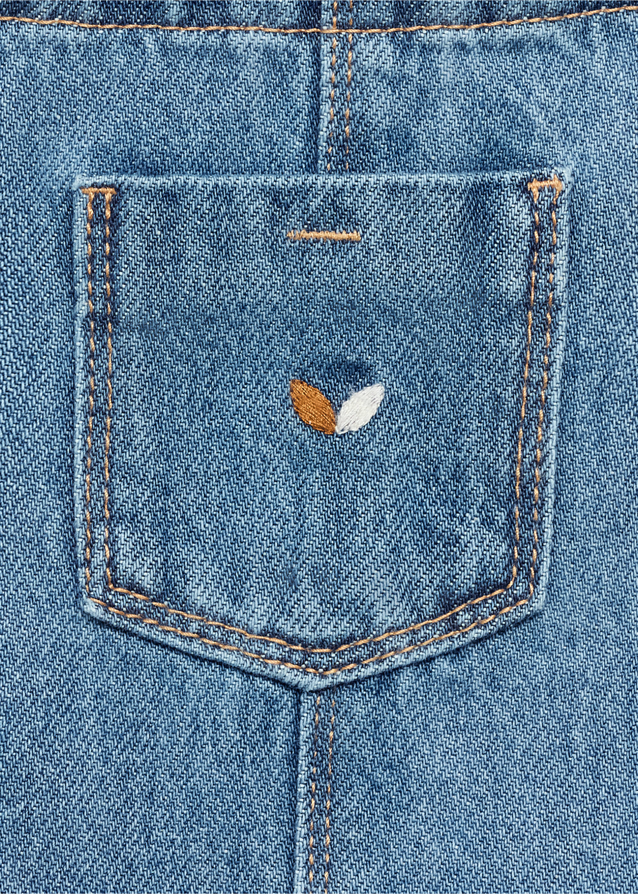 Pichi denim bordado - Detalle del artículo 0, Azul medio. Ref: 17065154-00.