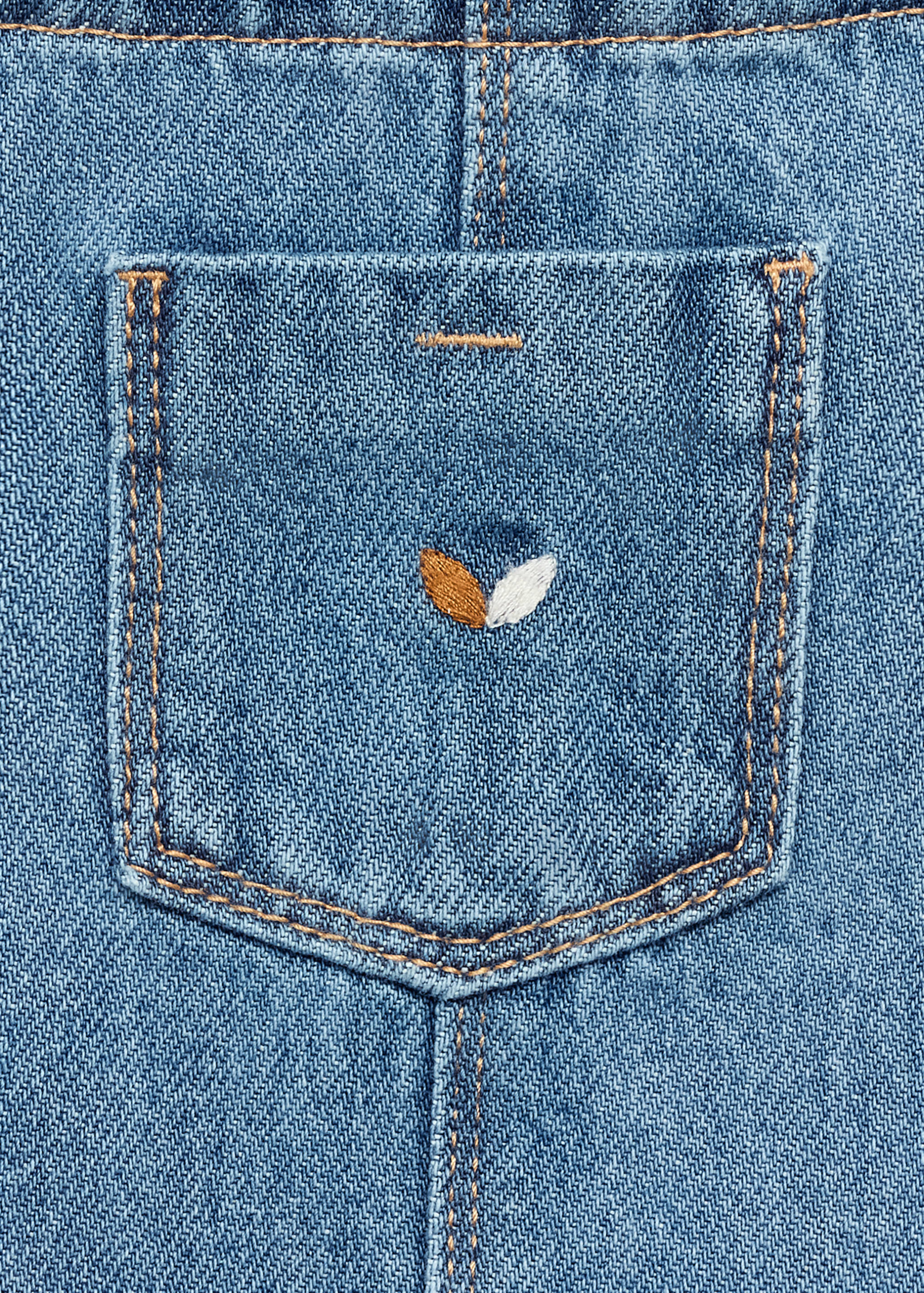 Bestickte Jeans-Latzhose - Detail des Artikels 0