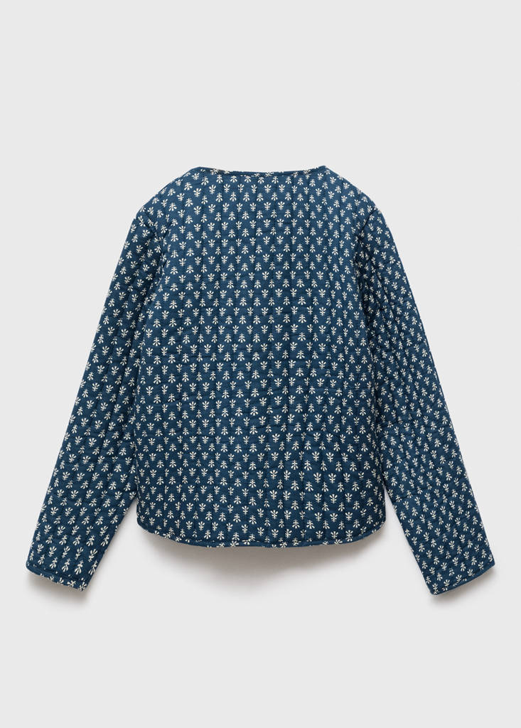 Printed cotton jacket — Navy