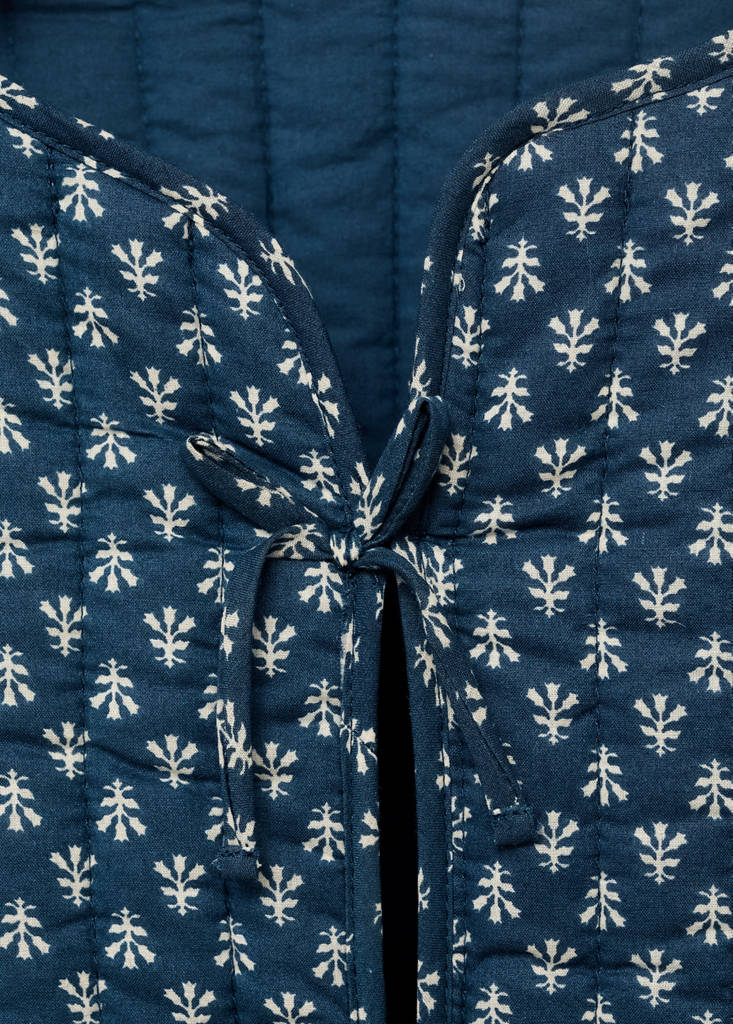 Printed cotton jacket — Navy