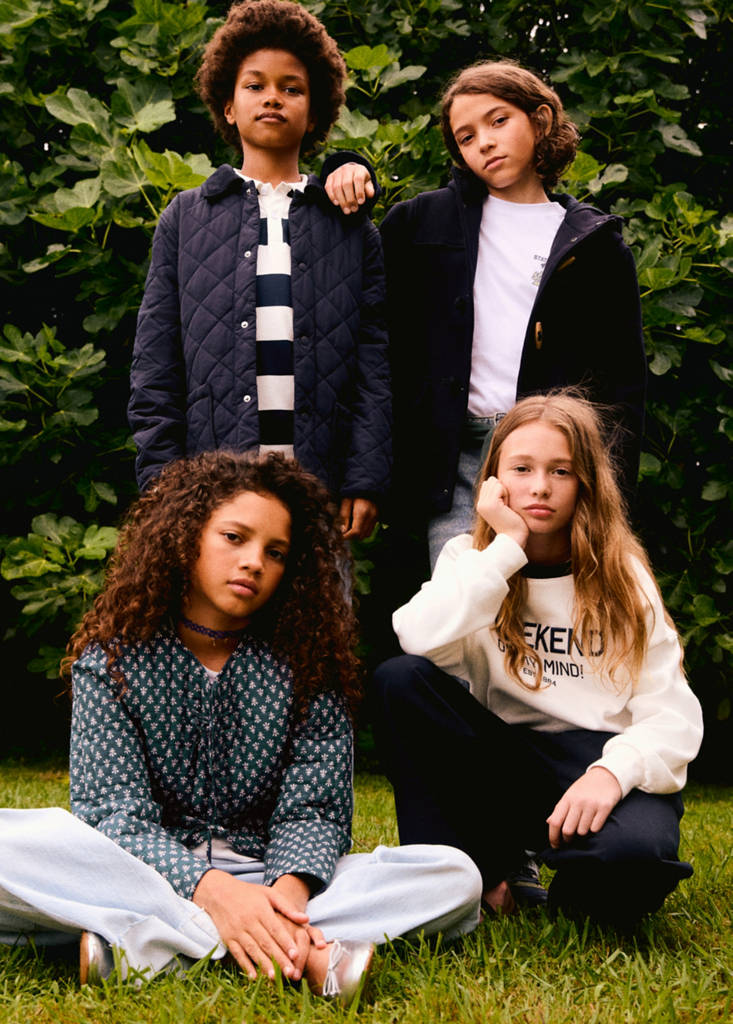 Printed cotton jacket — Navy