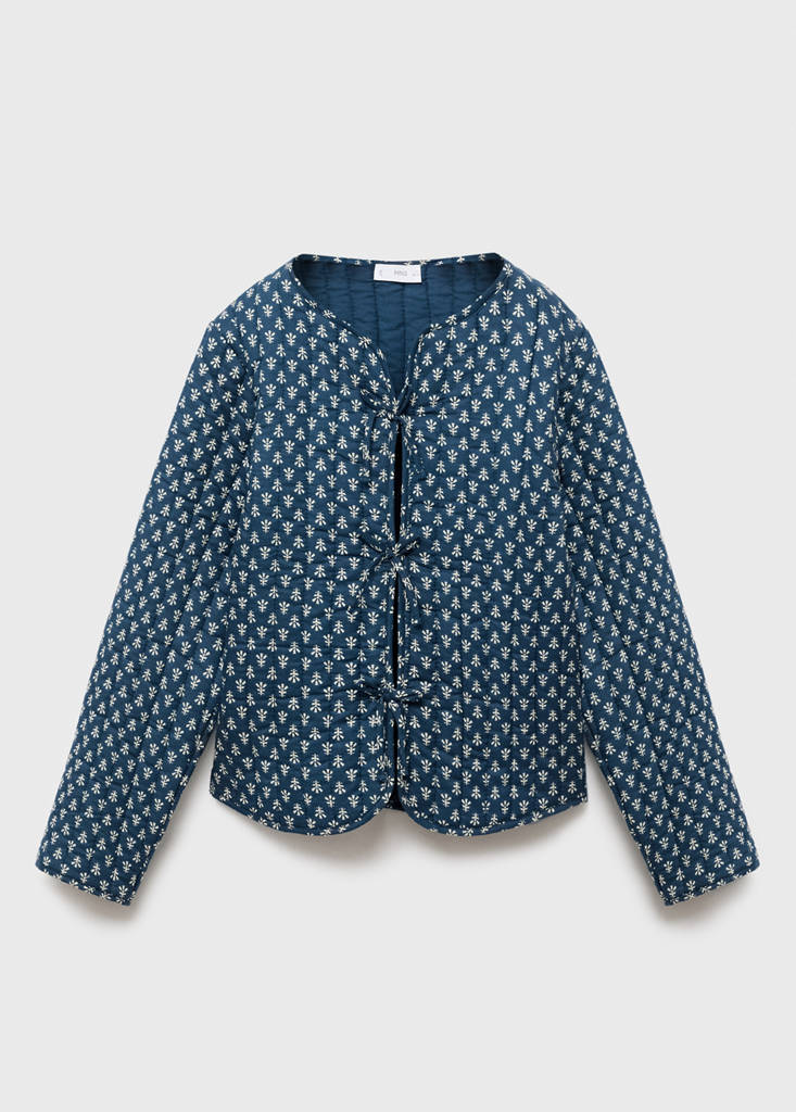 Printed cotton jacket — Navy