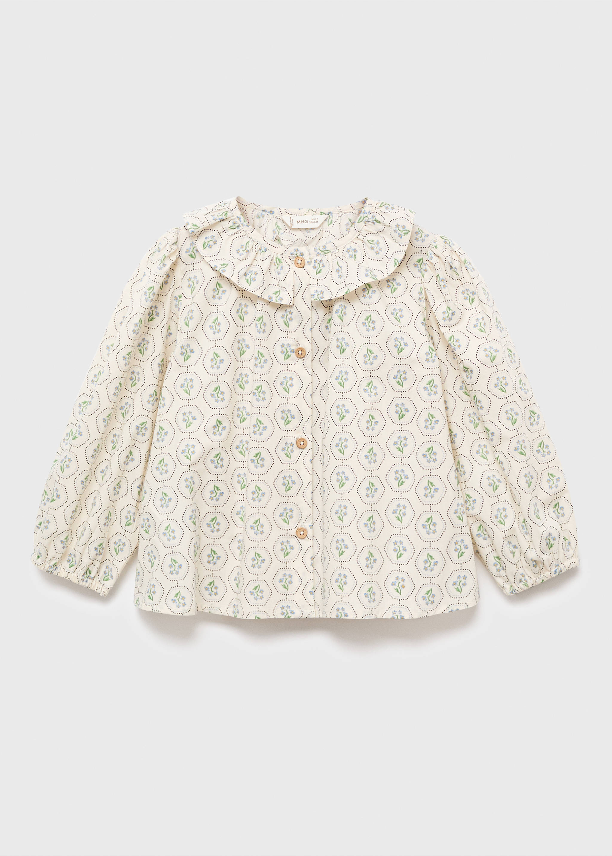 Blouse with Peter Pan collar - Article without model, White. Ref: 17065158-00.