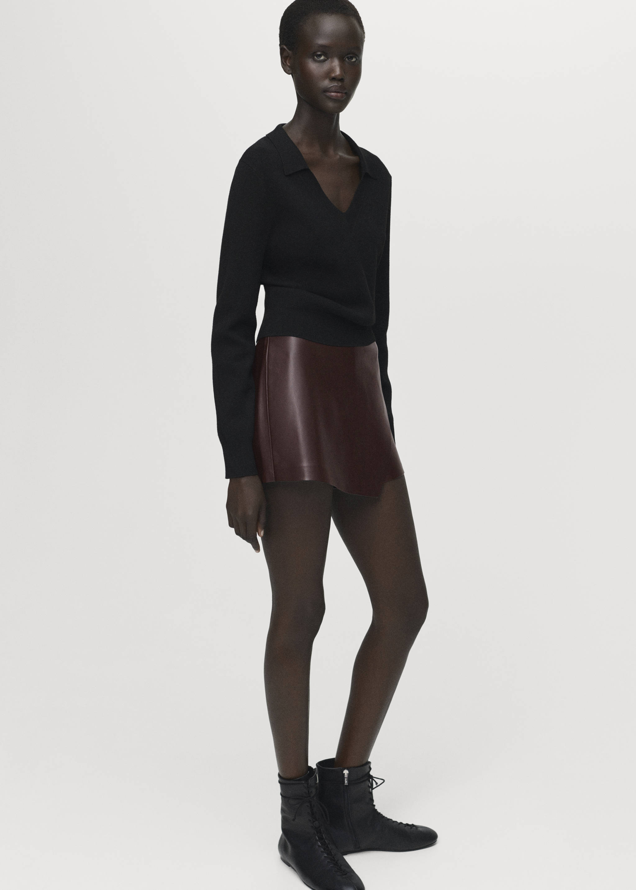 Falda pantalón efecto piel - Plano general