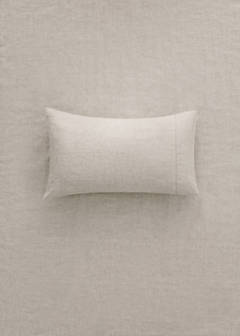 Washed linen pillowcase with hemstitch 30x50 cm — Beige 1
