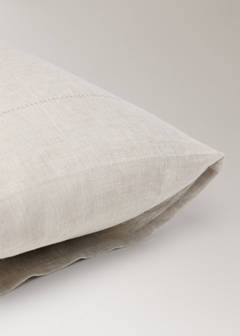 Washed linen pillowcase with hemstitch 30x50 cm — Beige 2