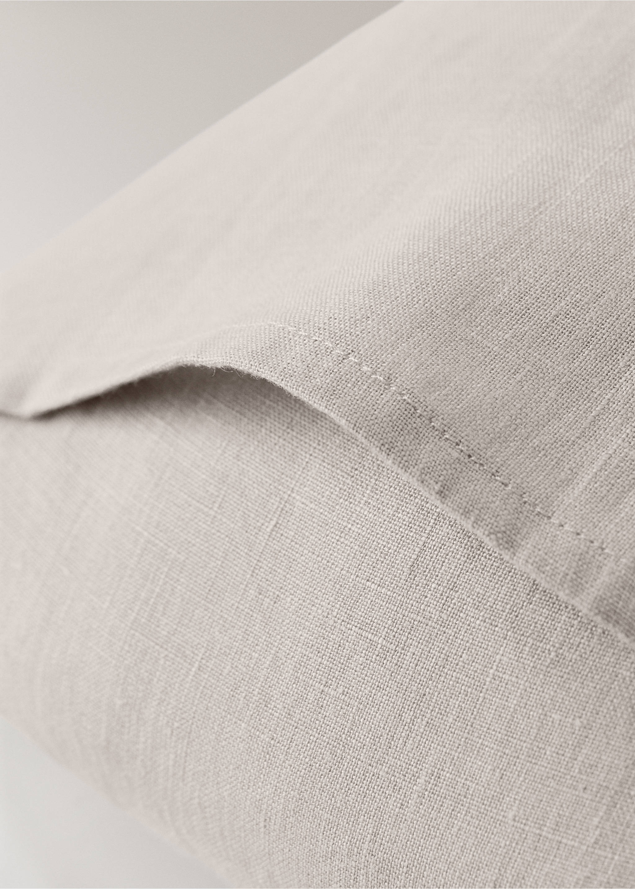 Yıkanmış keten sürfile dikişli yastık kılıfı 30x50 cm - Ürün detayı 2, Orta Kahverengi. Ref: 17065166-00.
