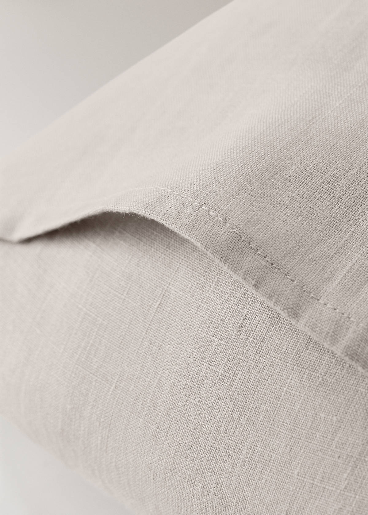 Washed linen pillowcase with hemstitch 30x50 cm — Medium Brown