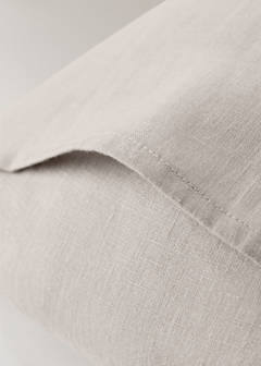 Washed linen pillowcase with hemstitch 30x50 cm — Medium Brown 3