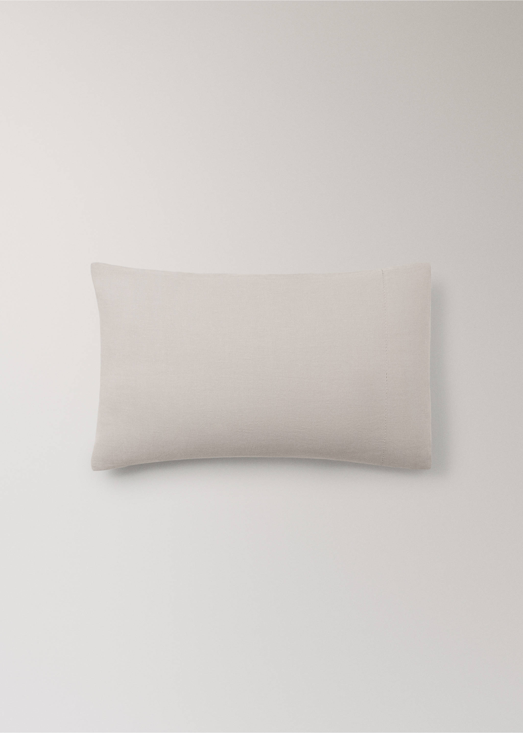 Yıkanmış keten sürfile dikişli yastık kılıfı 30x50 cm - Modelsiz ürün, Orta Kahverengi. Ref: 17065166-00.