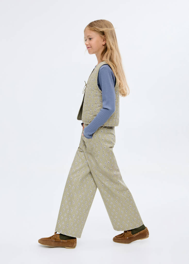 Floral-print waistcoat — Mint Green