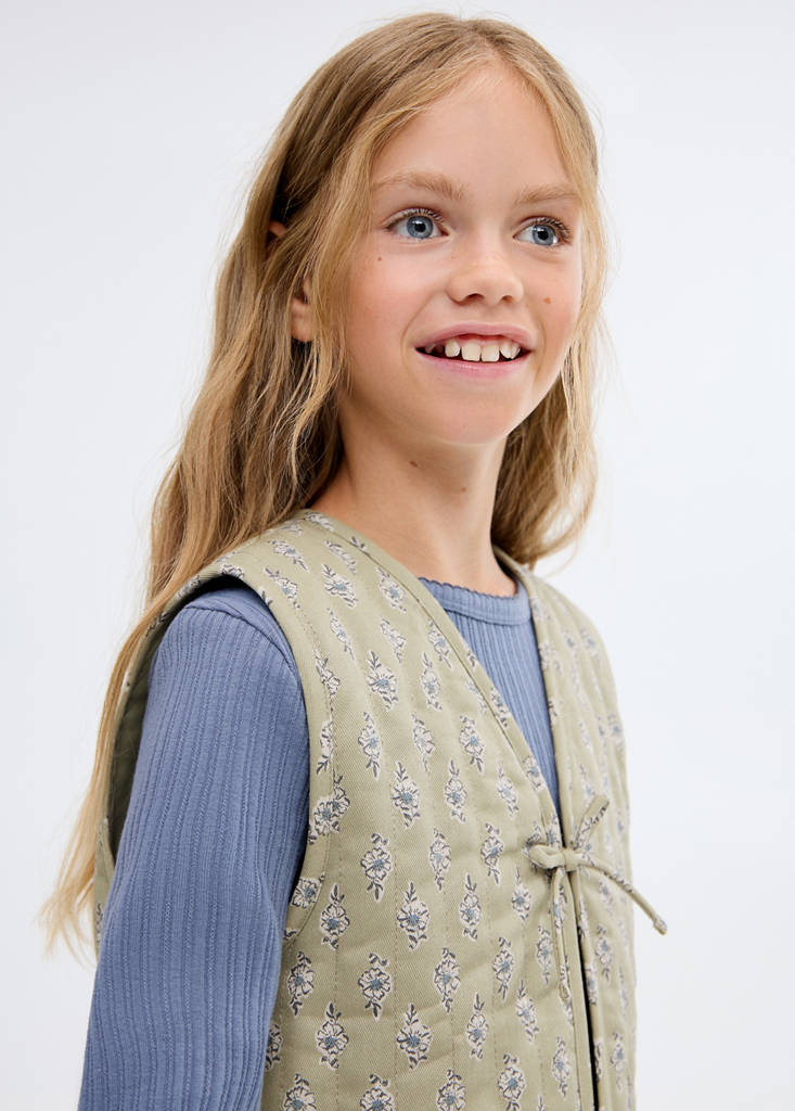 Floral-print waistcoat — Mint Green