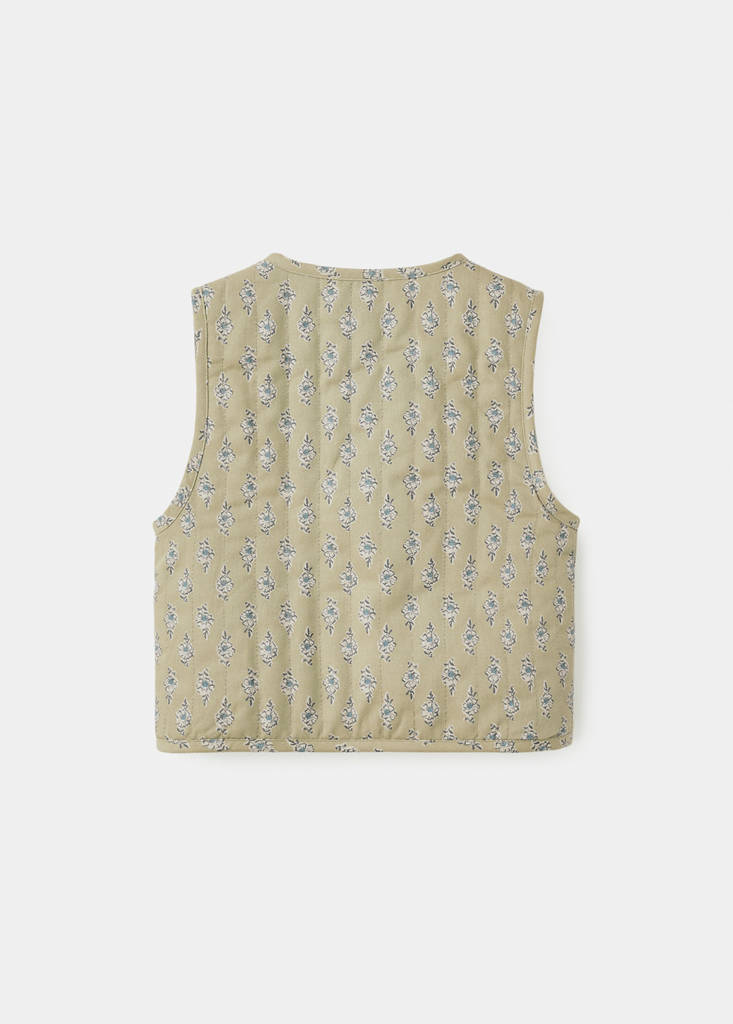 Floral-print waistcoat — Mint Green