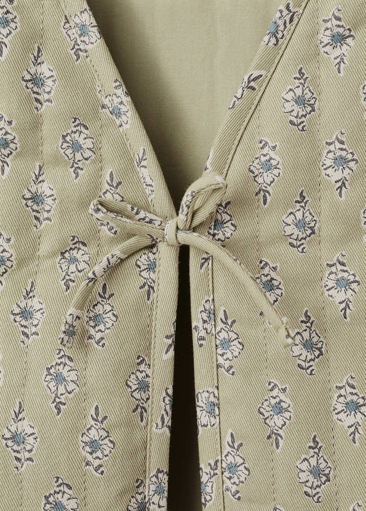 Floral-print waistcoat — Mint Green