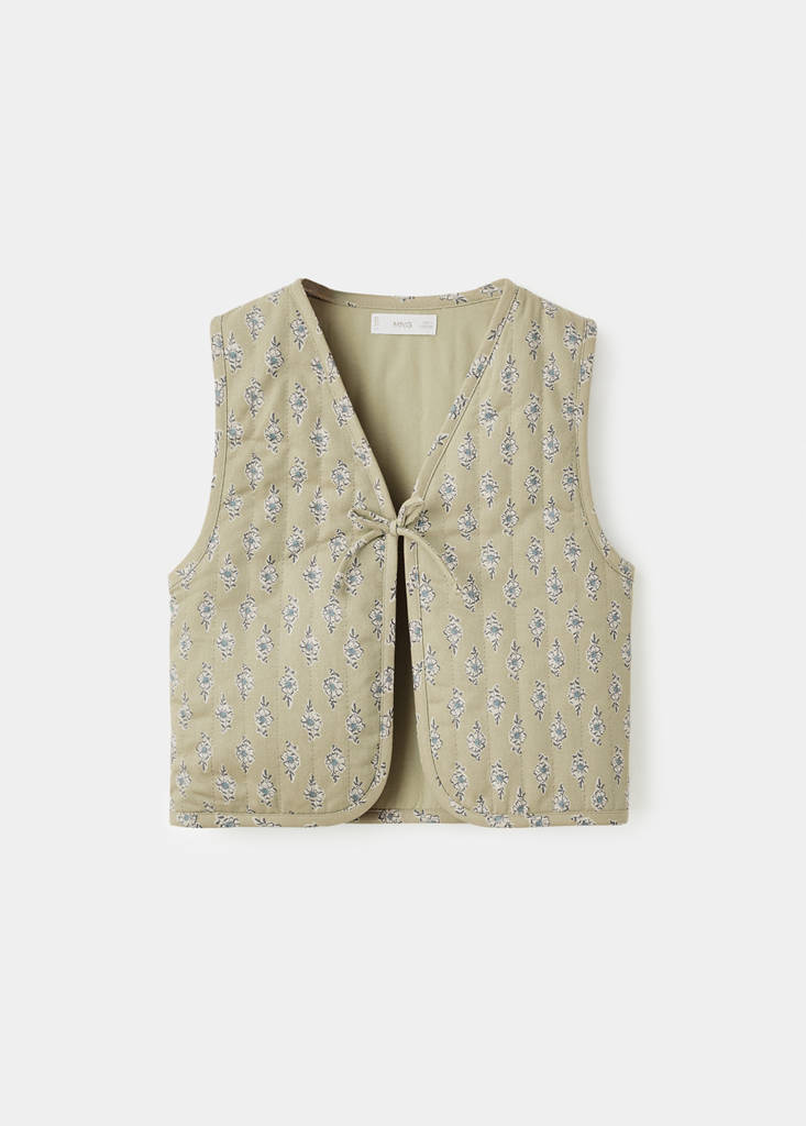 Floral-print waistcoat — Mint Green