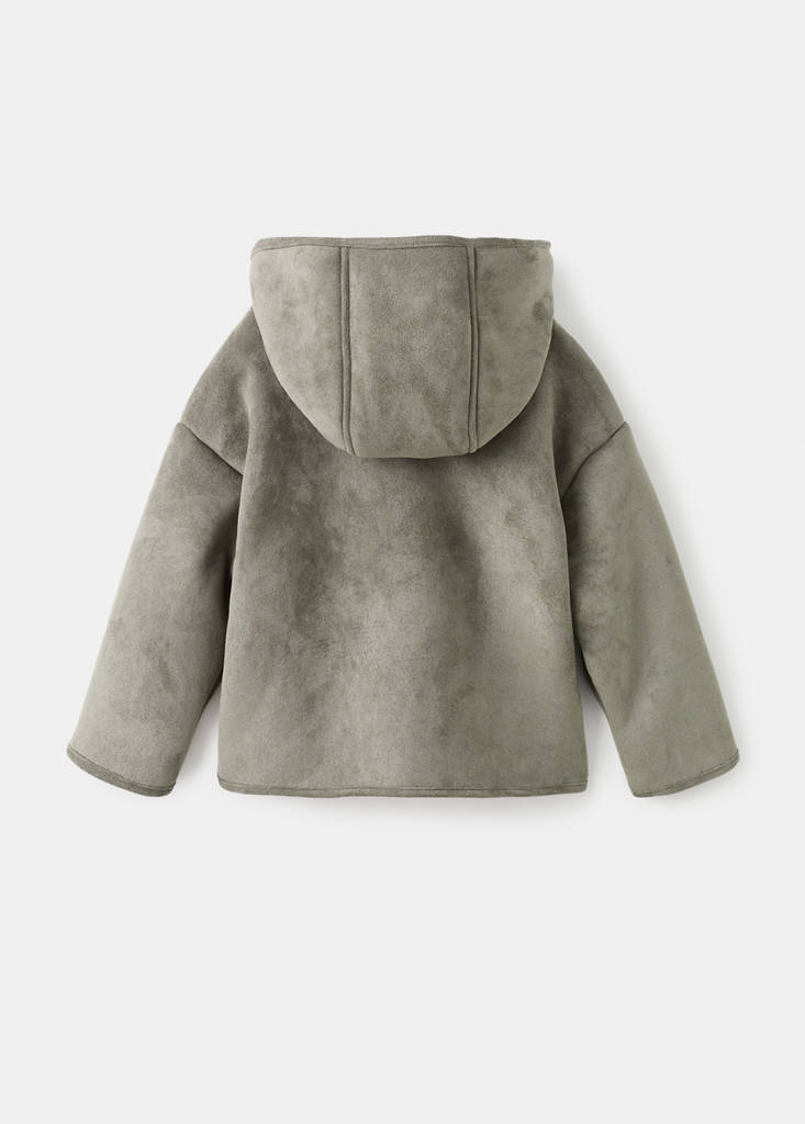 Sheepskin-lined suede jacket — Khaki