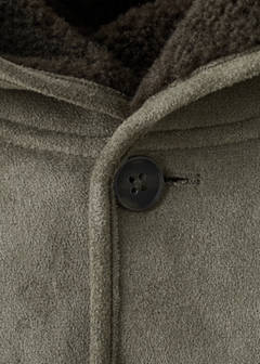 Sheepskin-lined suede jacket — Khaki 5