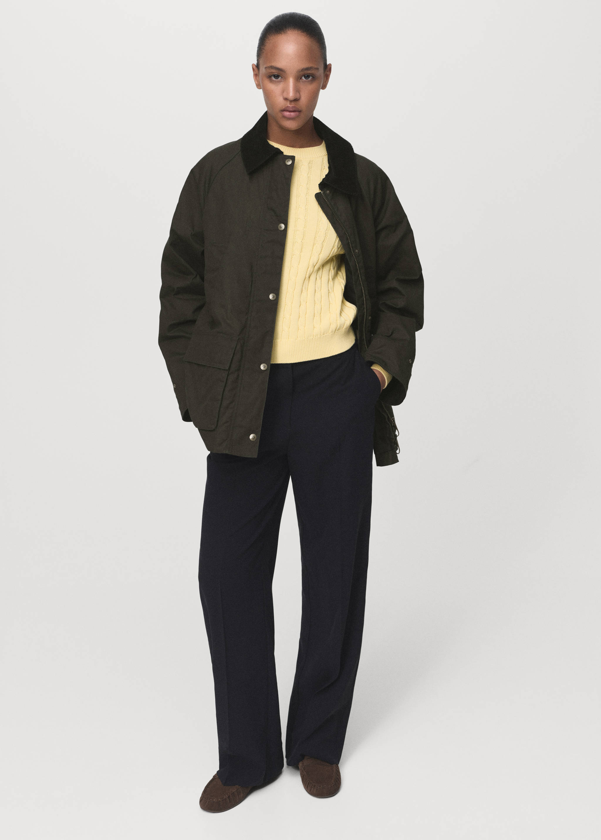 Parka algodón cuello pana - Plano general