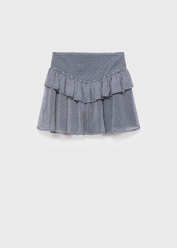 Ruffled skirt with rhinestones — Navy