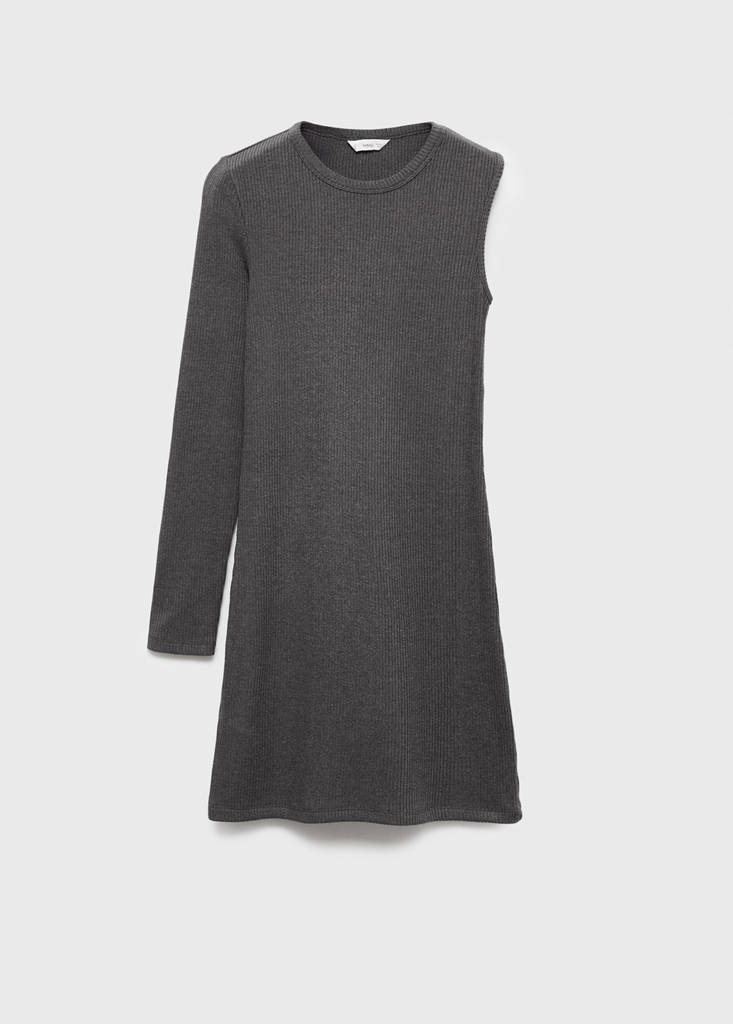 Sleeveless knitted dress — Grey