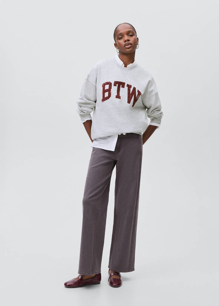 Printed cotton sweatshirt — Light Heather Grey