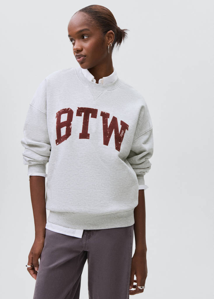 Printed cotton sweatshirt — Light Heather Grey