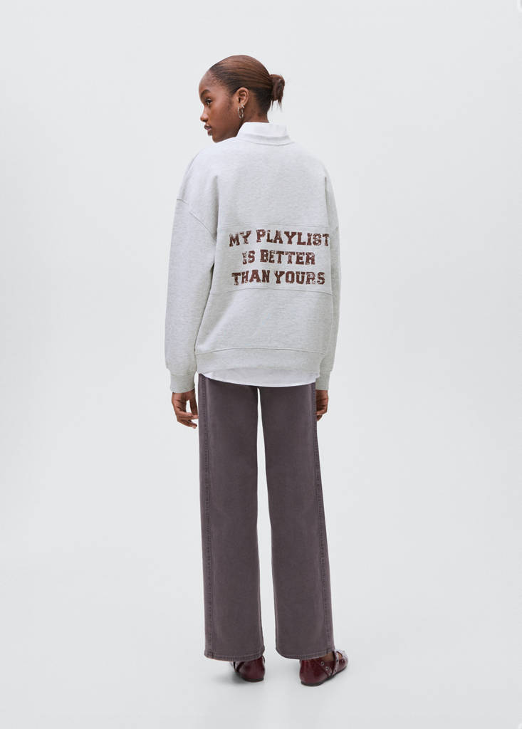 Printed cotton sweatshirt — Light Heather Grey