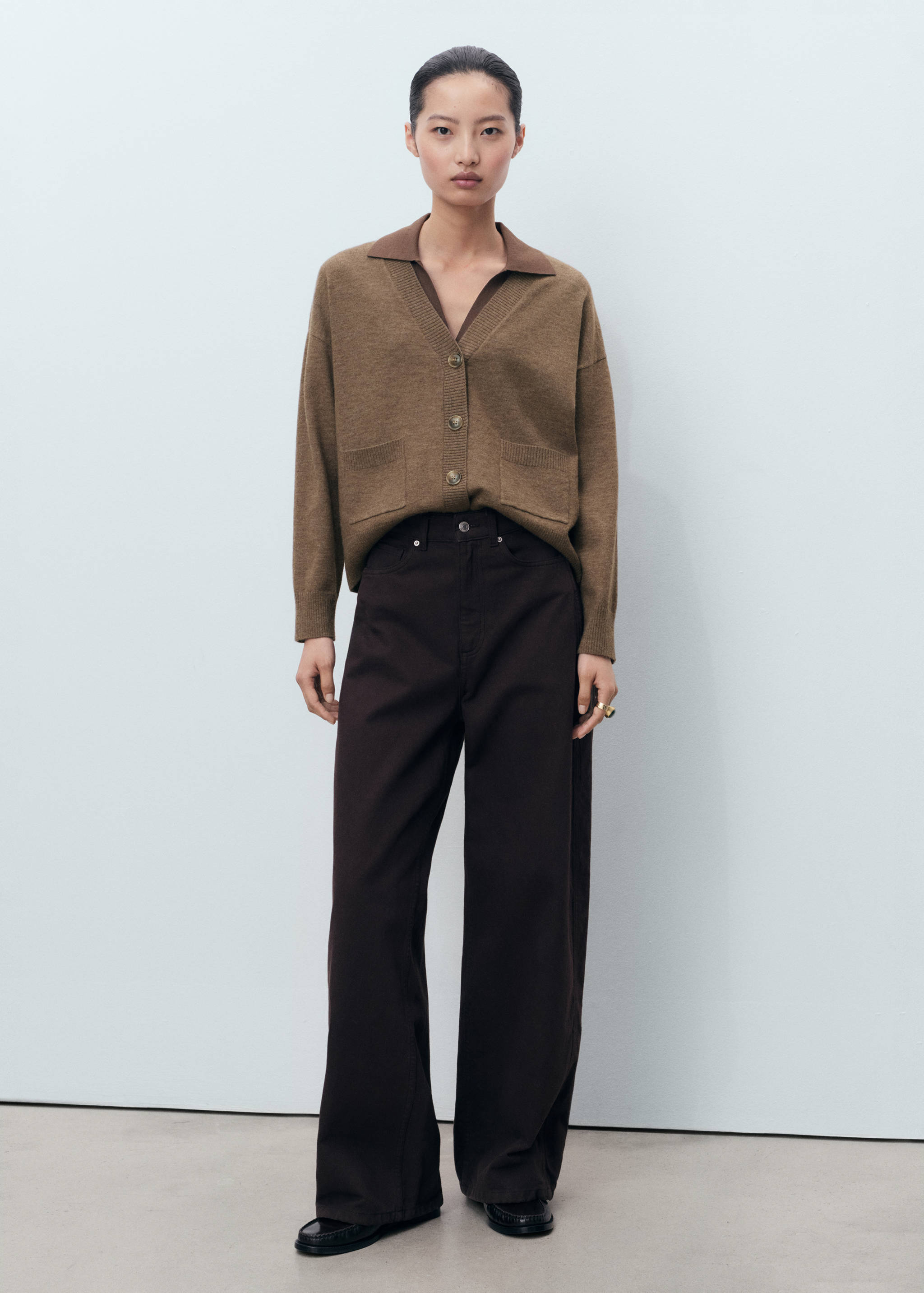 Cardigan col en V poches - Plan général