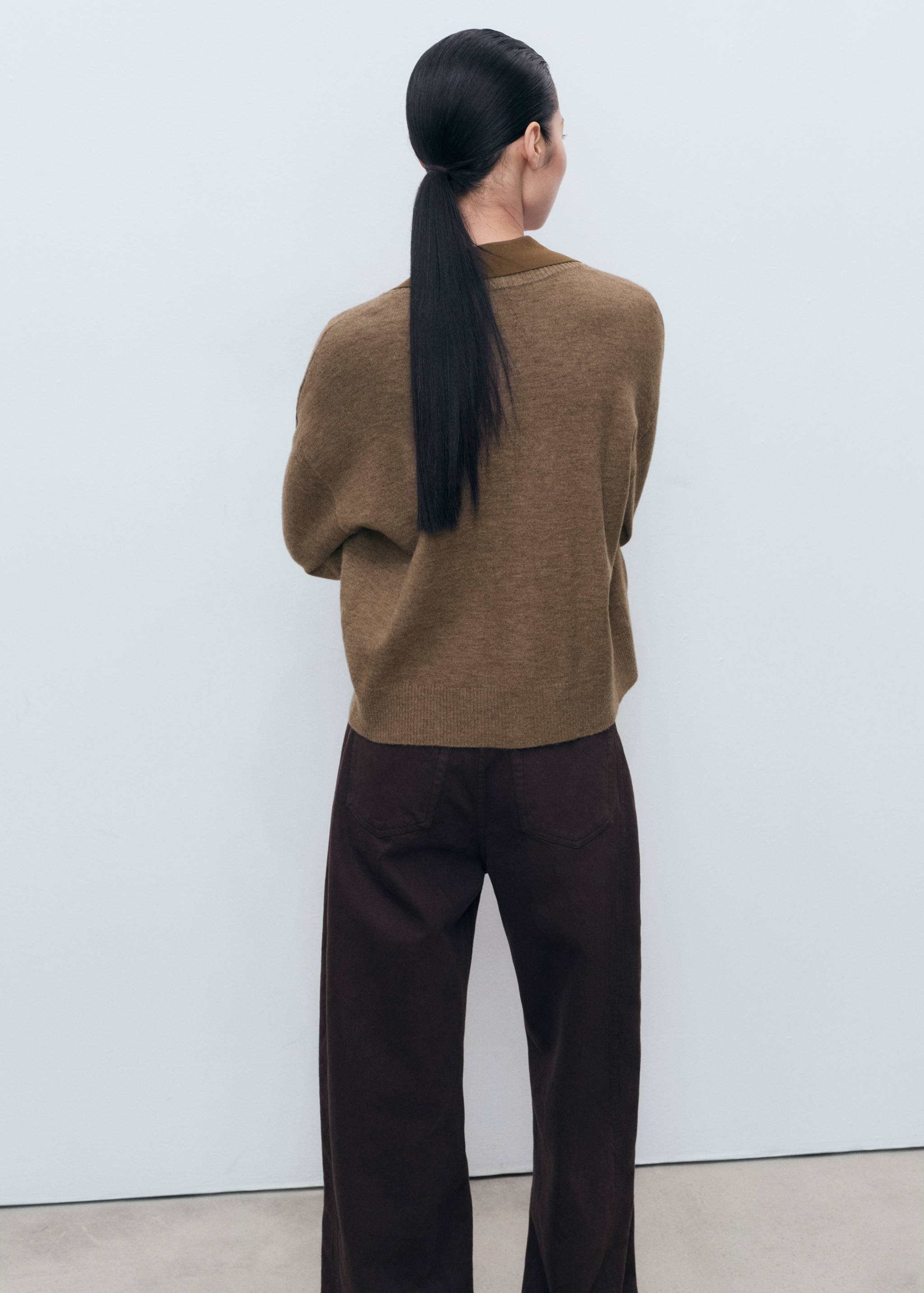 Cardigan col en V poches - Verso de l’article