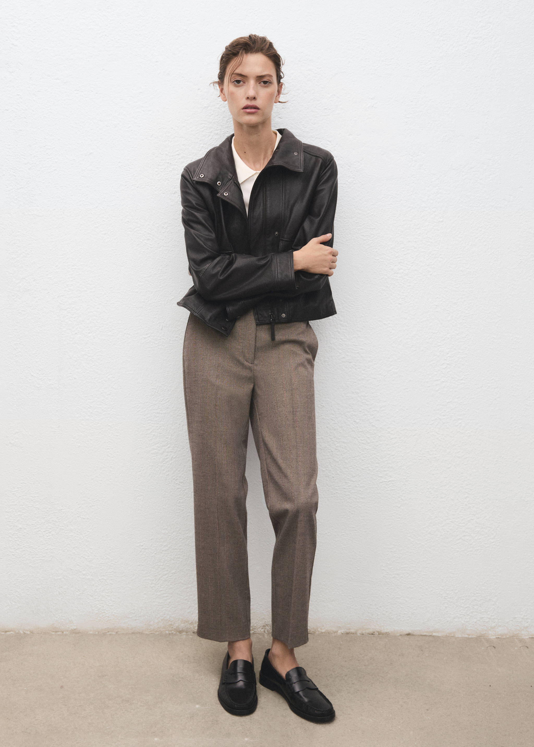 Cropped tailored pinstripe pants - General plane