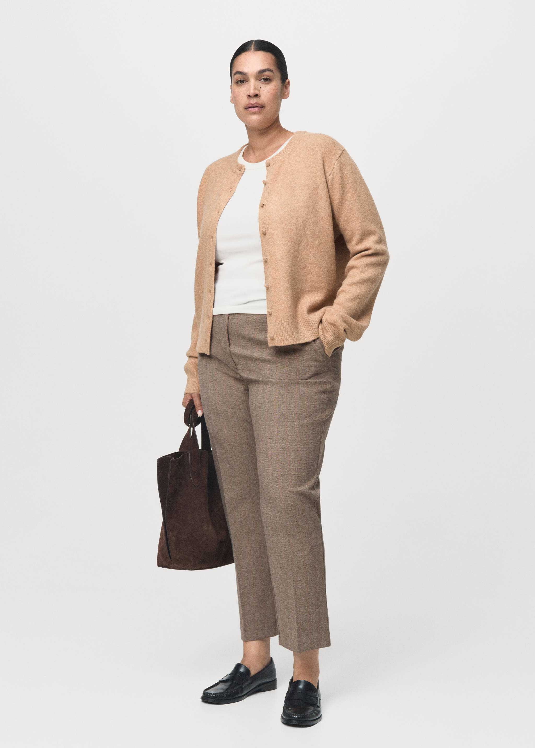 Cropped tailored pinstripe trousers - Details of the article 3