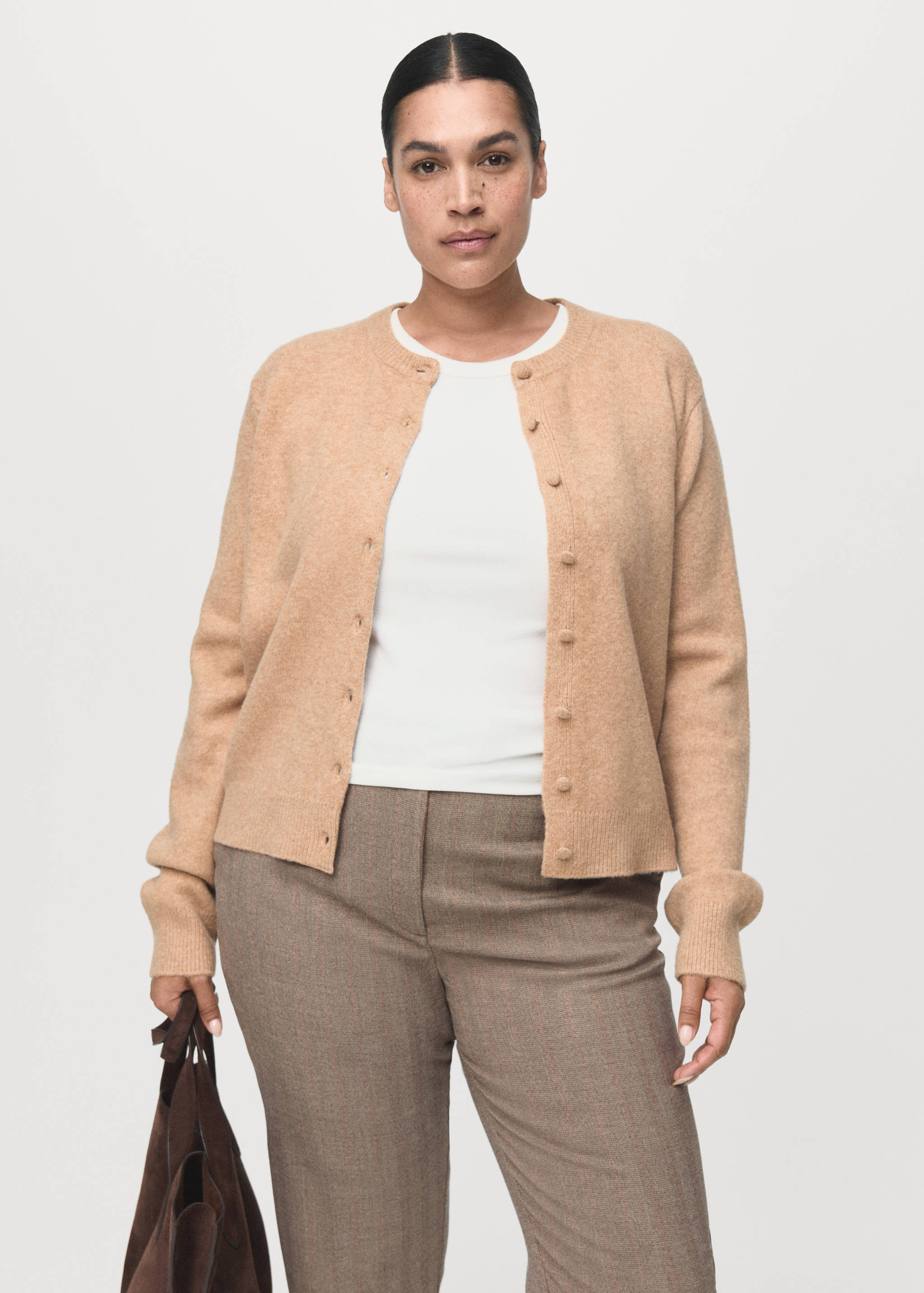 Cropped tailored pinstripe trousers - Details of the article 5