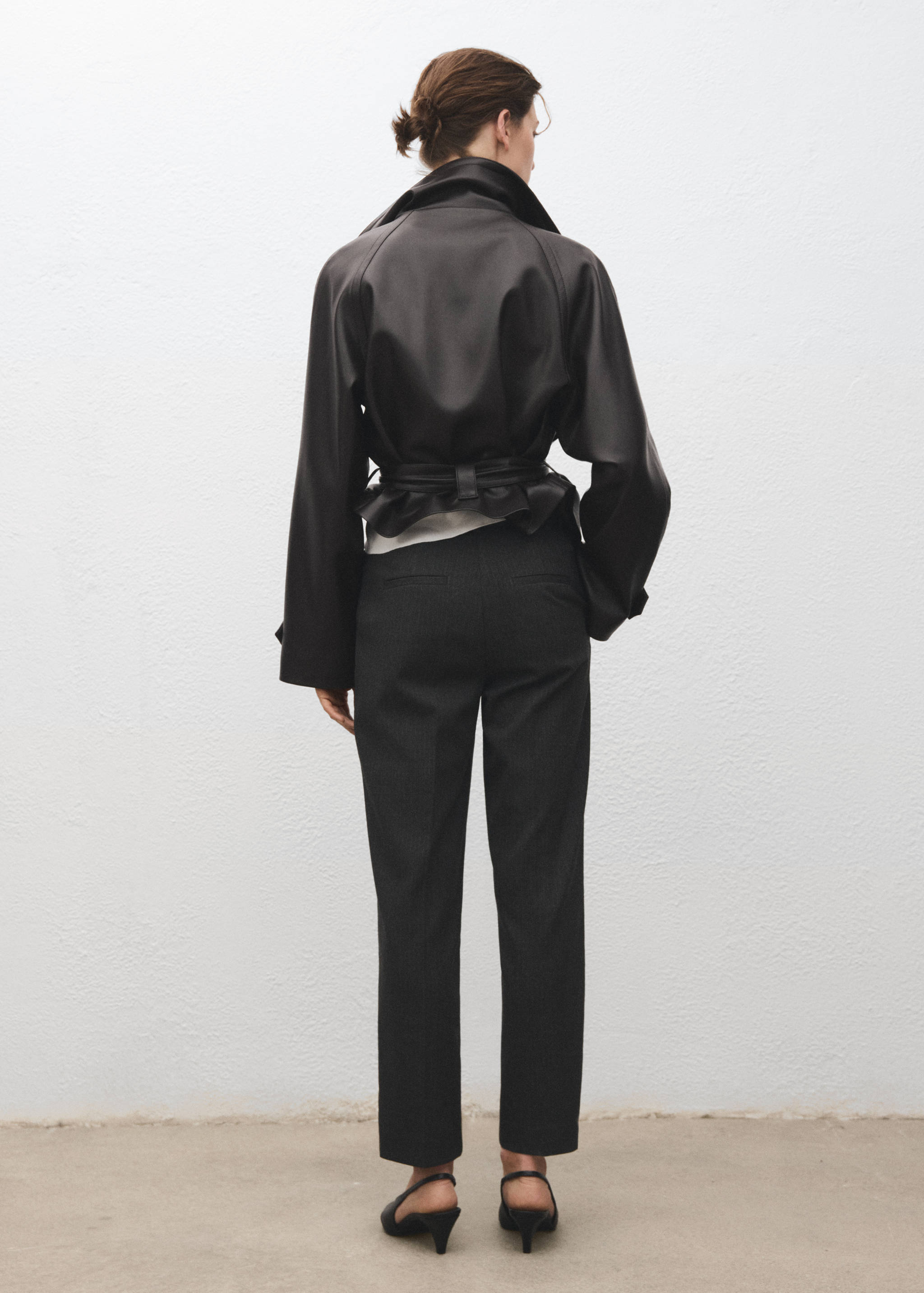 Cropped tailored pinstripe pants - Reverse of the article