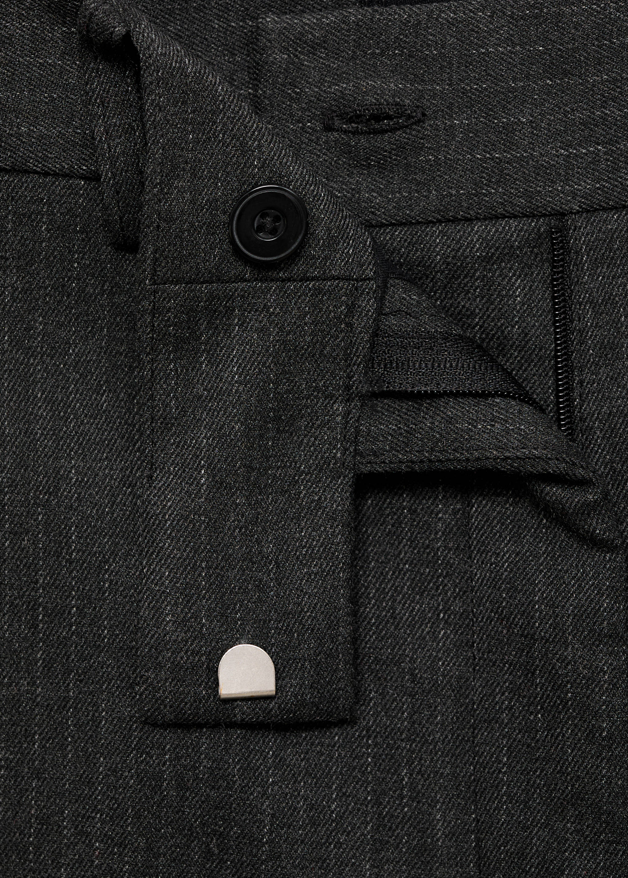 Cropped tailored pinstripe pants - Details of the article 8