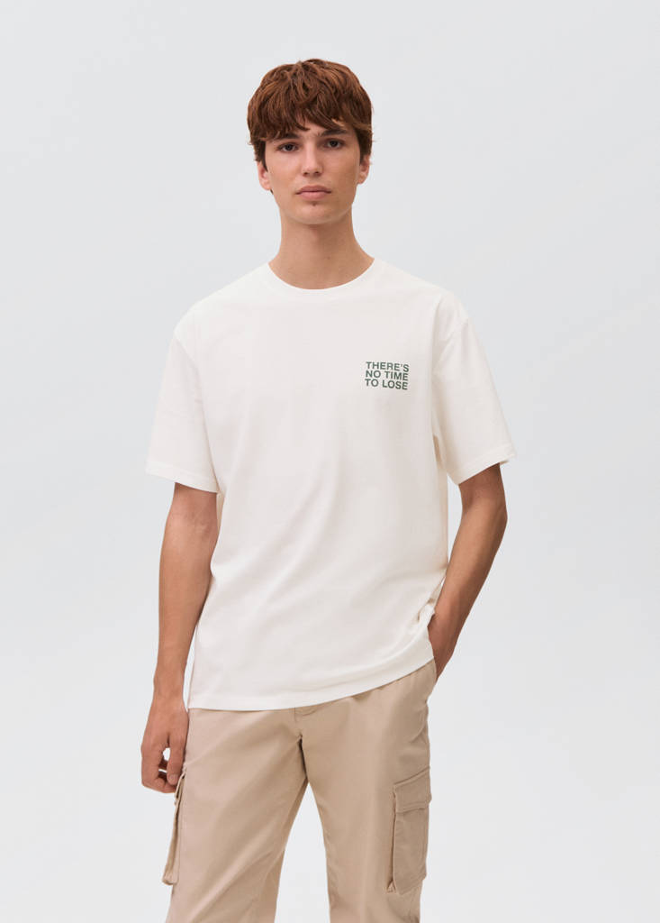 Printed cotton-blend t-shirt — Off White