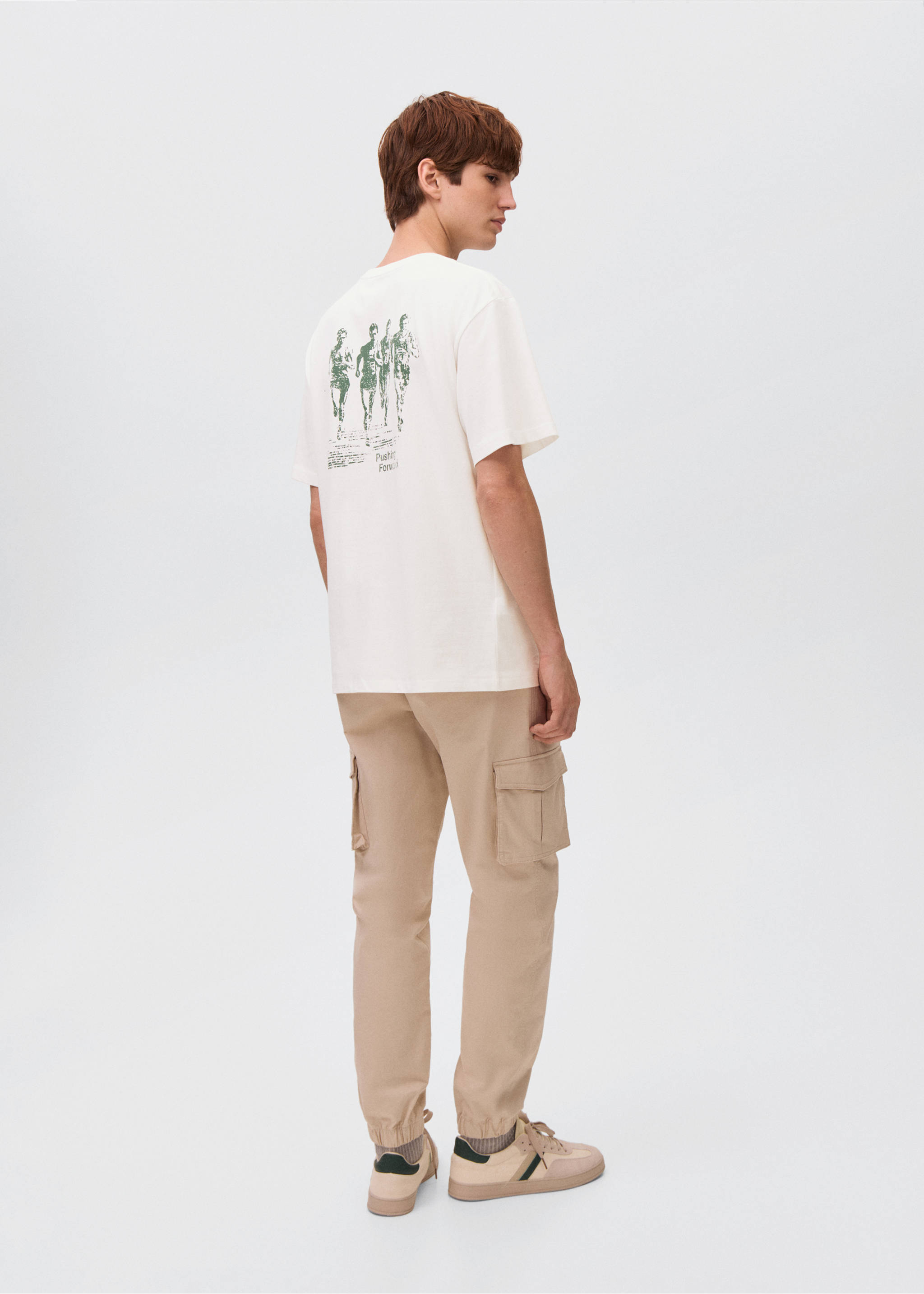 Printed cotton-blend t-shirt - Reverse of the article, Off White. Ref: 17065800-00.
