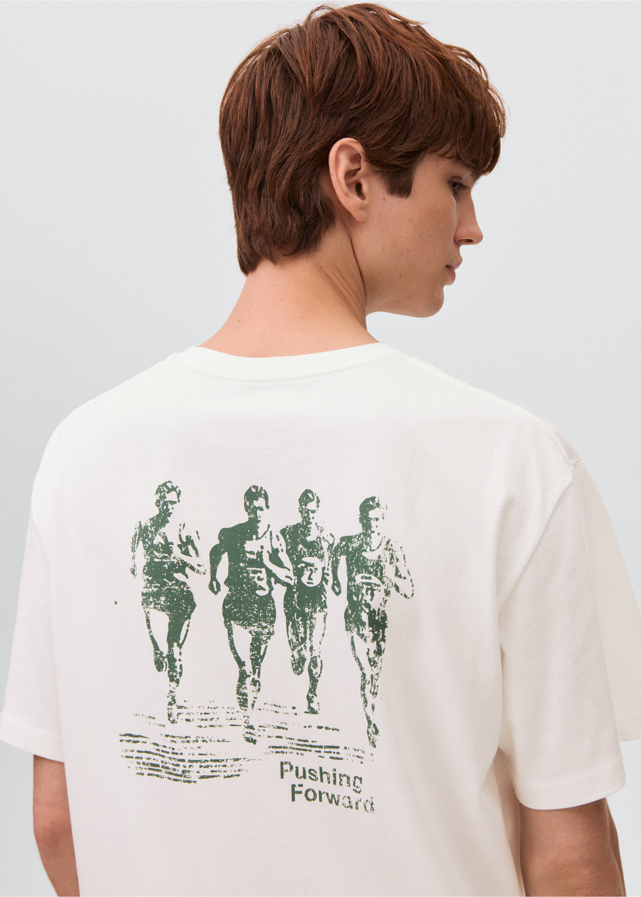 Printed cotton-blend t-shirt - Details of the article 3, Off White. Ref: 17065800-00.