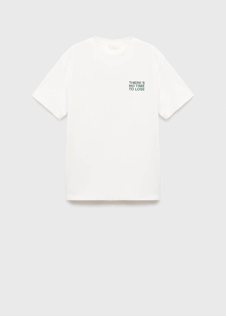 Printed cotton-blend t-shirt — Off White