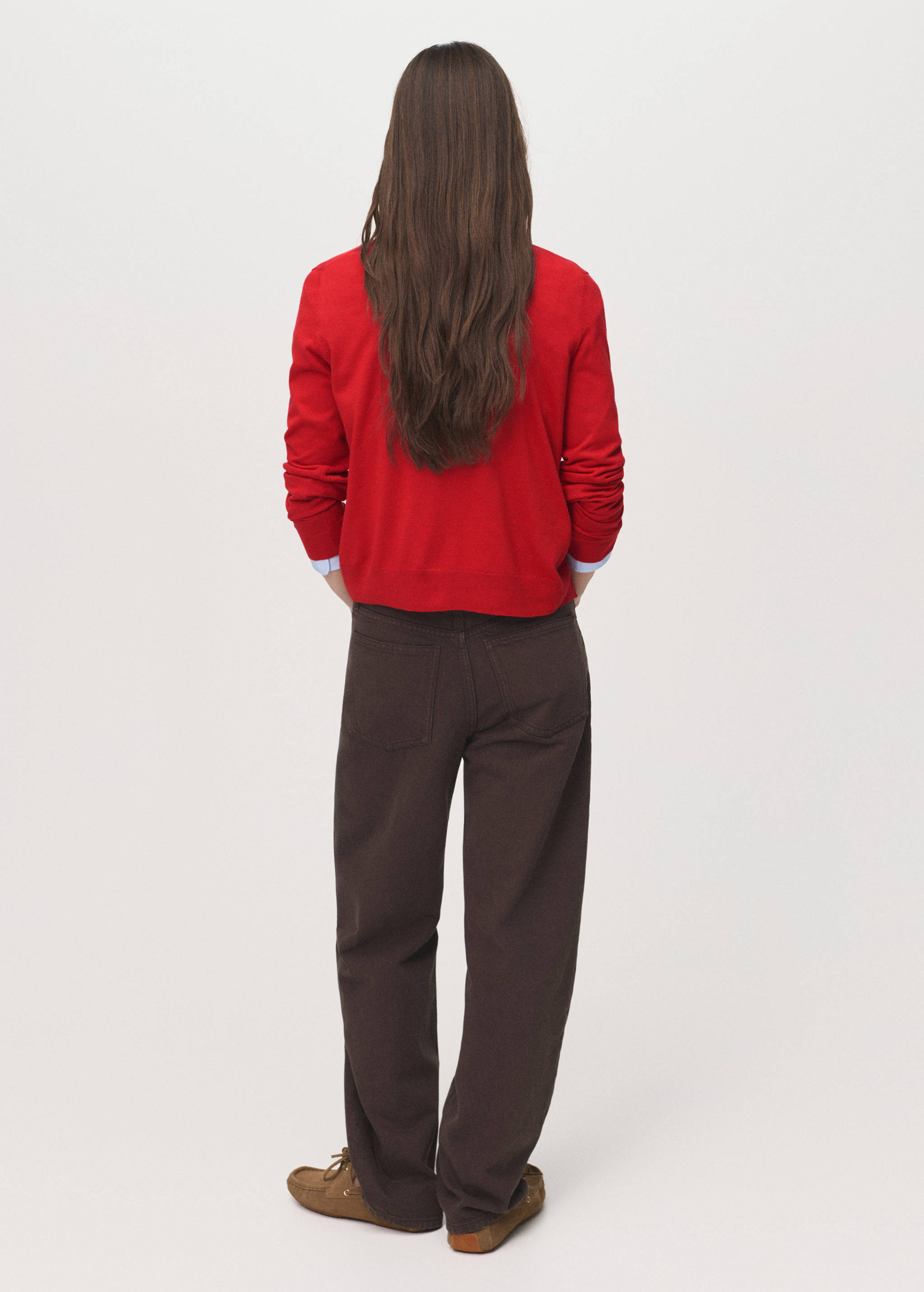 V-neck knitted cardigan - Reverse of the article