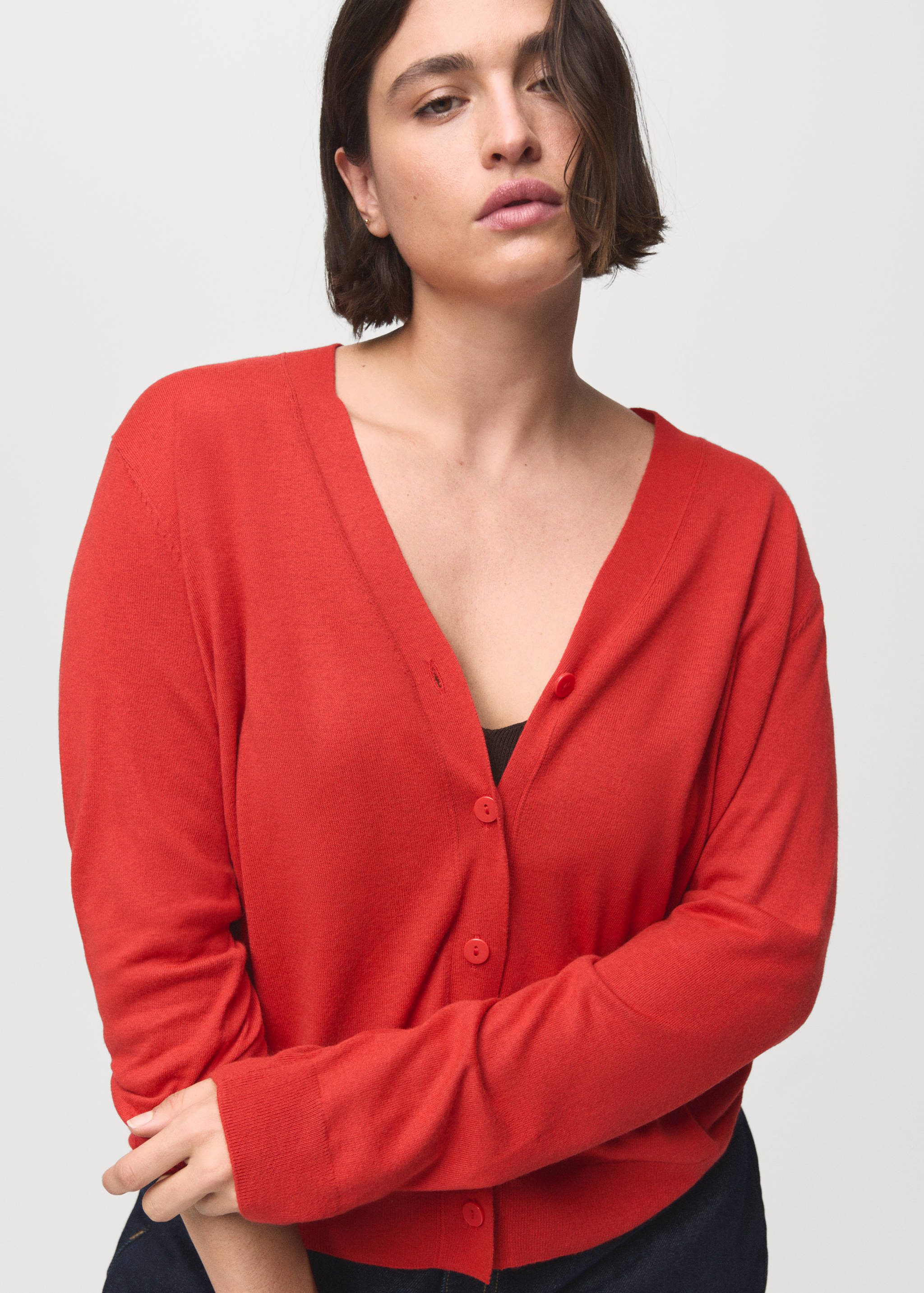 V-neck knitted cardigan - Details of the article 5