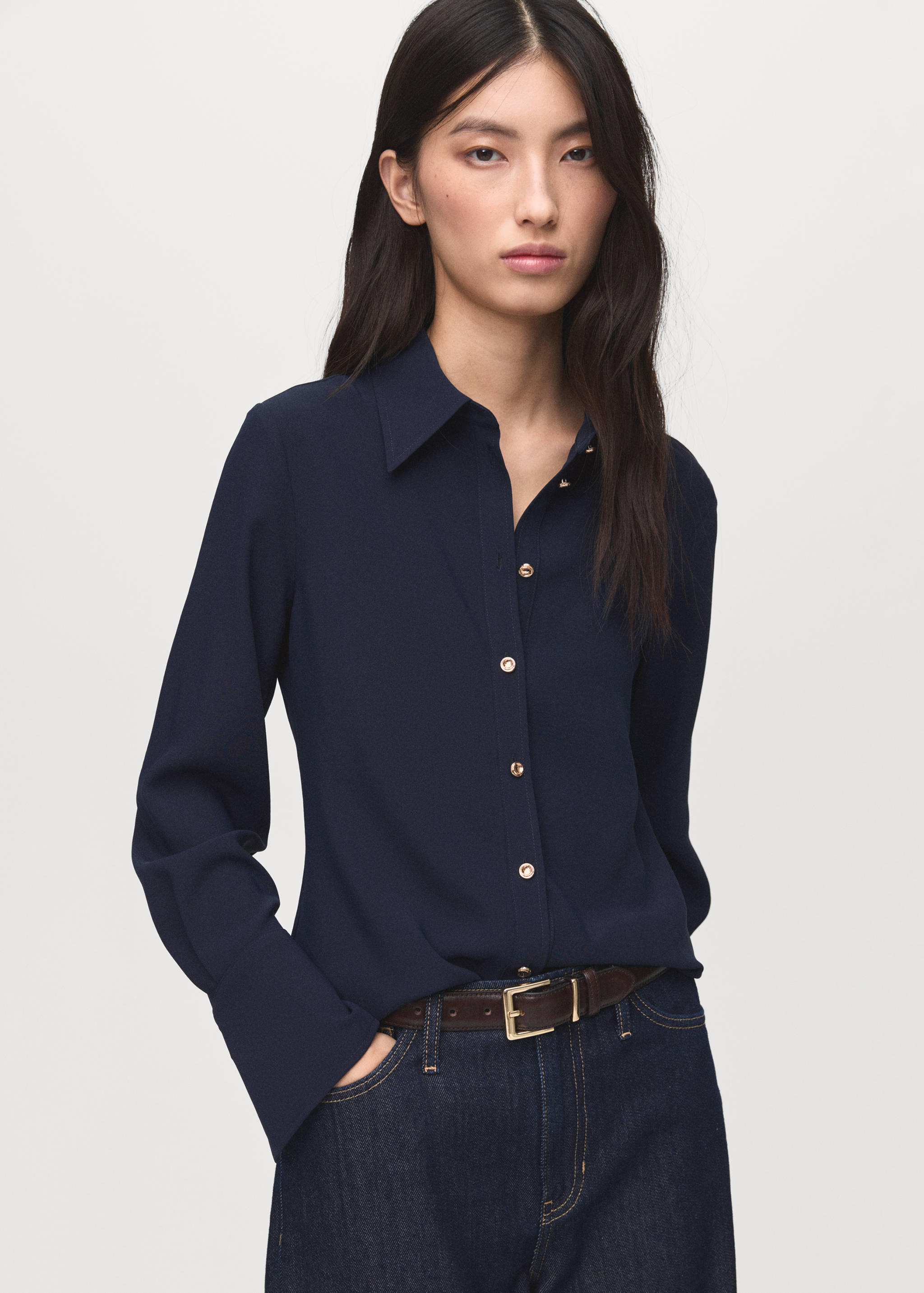 Shirt with jewel buttons - Medium plane