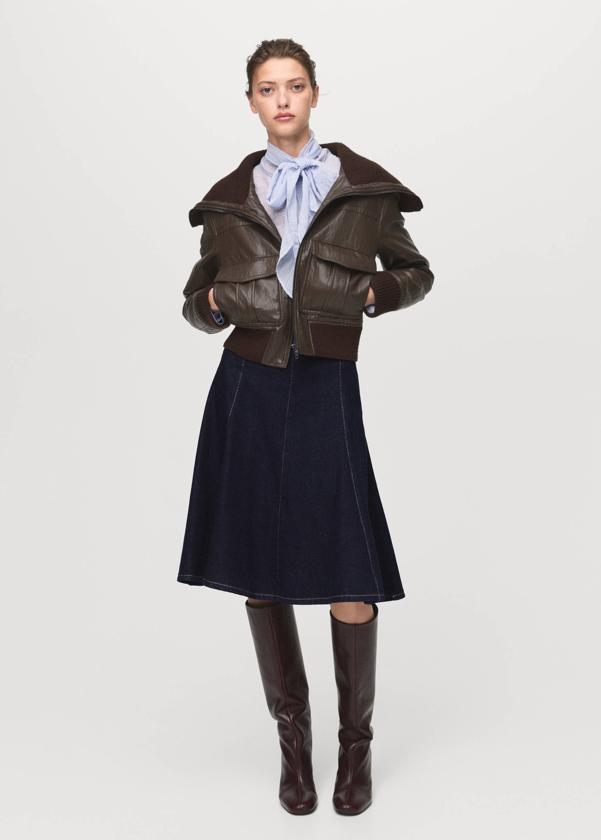 Jupe midi denim coutures - Plan général