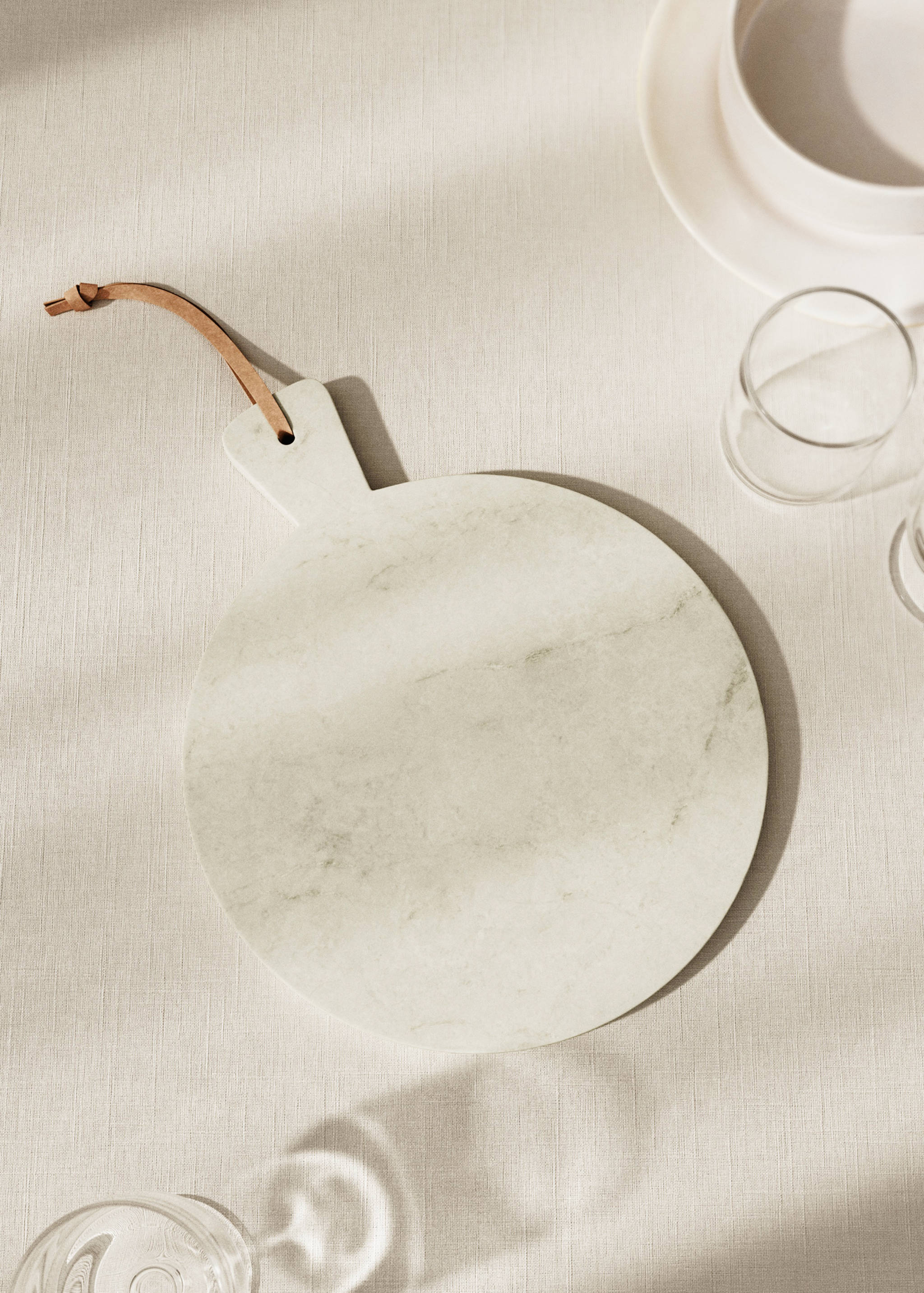 Tabla cortar mármol redonda - Plano general